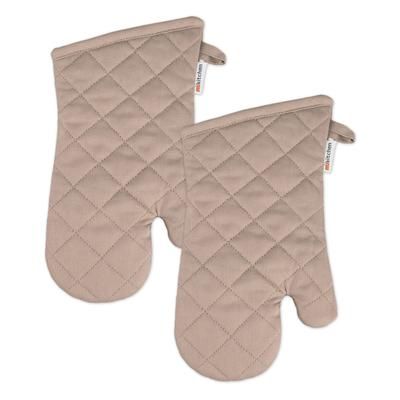 Solid Twill Oven Mitt, Set 2 by Mu Kitchen in Beige