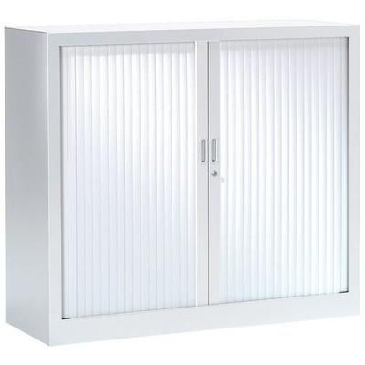 Armoire Basse À Rideaux 100 X 100 Cm 9016 Blanc - Vinco