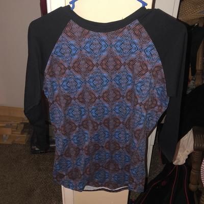 Lularoe Tops | Lularoe Top With Long Sleeves | Color: Black/Blue | Size: S