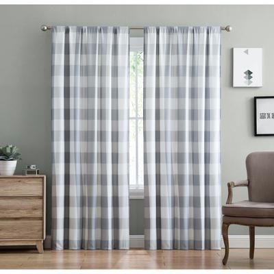 Everyday Buffalo Plaid Drapes by Truly Soft in Gray