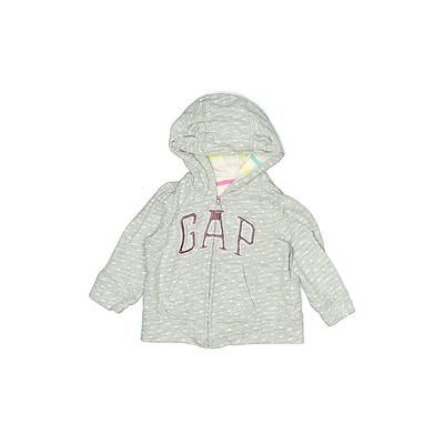 Baby Gap Zip Up Hoodie: Gray Tops - Size 6-12 Month