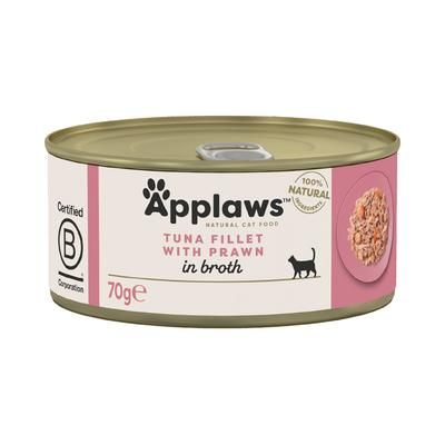 6x70g Tuna Fillet with Shrimp Applaws Wet Cat Food