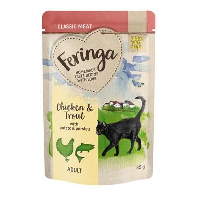 12x85g Trout & Chicken Pouches Feringa Wet Cat Food