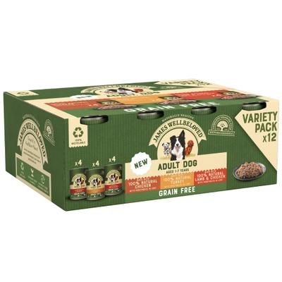 24x400g Grain Free Turkey, Lamb & Chicken in Loaf Cans James Wellbeloved Wet Dog Food