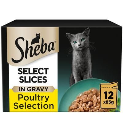 96x85g Poultry Collection in Gravy Sheba Pouches Wet Cat Food