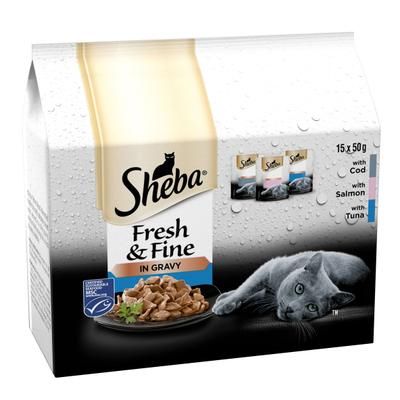 45x50g Fish Collection in Gravy Fresh Choice Sheba Wet Cat Food