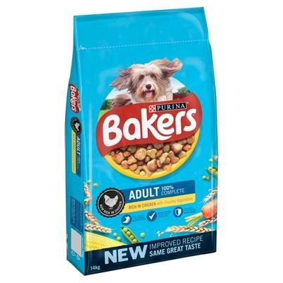 2x14kg Chicken with Vegetables Adult Bakers Dry Dog Food