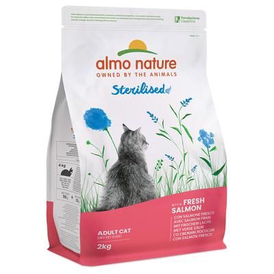 2x2kg Salmon & Rice Sterilised Economy Pack Almo Nature Dry Cat Food