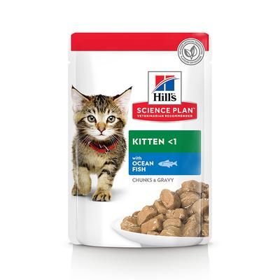 12x85g Ocean Fish Kitten Pouches Hill's Science Plan Wet Food