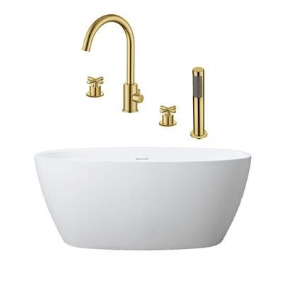 Randolph Morris Luna 67 Inch Acrylic Double Ended Freestanding Tub and Faucet Package RMD54-BBF2