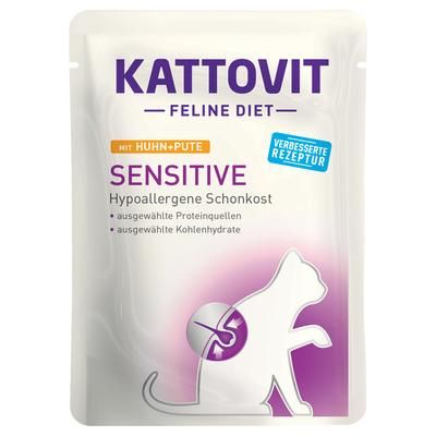 24x85g Sensitive Chicken & Turkey Pouches Kattovit Wet Cat Food
