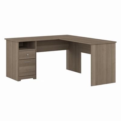 Bush Furniture Cabot 60W L Shaped Computer Desk with Drawers in Ash Gray - Bush Furniture CAB044AG