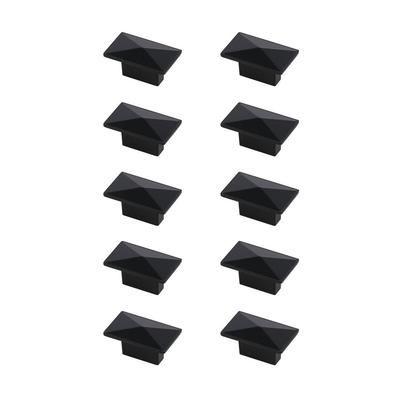 "Perry 2" Matte Black Rectangle Knob Multipack (Set of 10) - Elegant Lighting KB2026-MB-10PK"