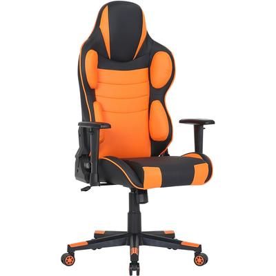 Commando Ergonomic Gaming Chair in Black and Orange with Adjustable Gas Lift Seating, Lumbar and Neck Support - Hanover HGC0110