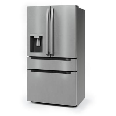 21.6-Cu. Ft. Cabinet Depth 4-Door French Door Refrigerator in Stainless Steel - Midea MRQ22D7AST