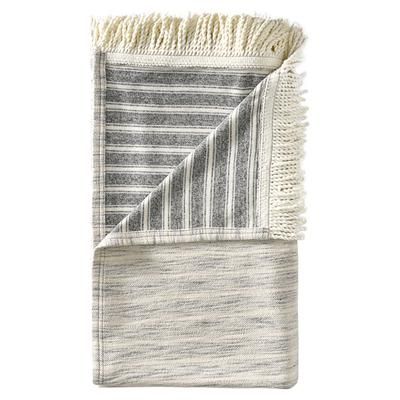 J America 8691 Baja Blanket in Natural/Charcoal | Cotton/Polyester Blend 8691JA, JA8691