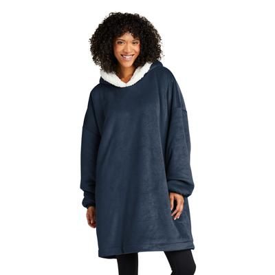 Port Authority BP41 Mountain Lodge Wearable Blanket in Navy Blue Eclipse size OSFA | Fleece