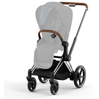 Cybex ePriam 2 Electronic Assist Stroller Frame - Chrome / Brown