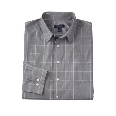 Men’s Big & Tall Wrinkle-Free Dress Shirt by KS Signature in Black Windowpane (Size 20 37/8)