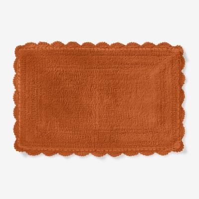 Rectangular Crochet Bath Mat by BrylaneHome in Spice (Size 21X34 RECT)