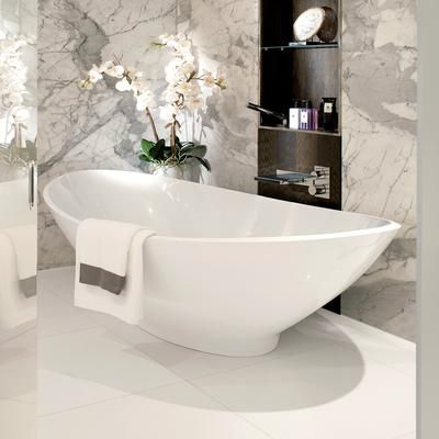 Randolph Morris Atwell 75 Inch Resin Double Slipper Tub - Gloss White RMBB11-G