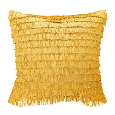 Edie@Home Gatsby Fringe Decorative Pillow Dec Pillow by Edie@Home in Yellow