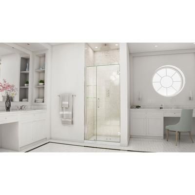 Dreamline DreamLine Unidoor 42 - 43 inch W x 72 inch H Frameless Hinged Shower Door with Shelves in Brushed Nickel SHDR-20427210S-04
