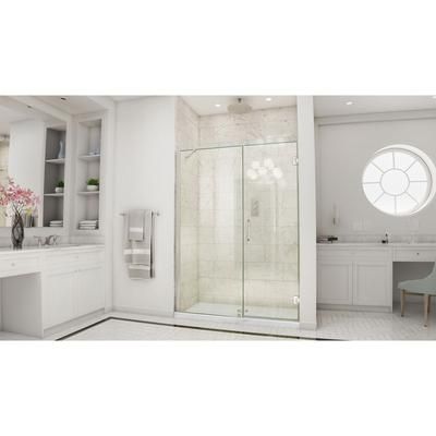 Dreamline DreamLine Unidoor 53 - 54 inch W x 72 inch H Frameless Hinged Shower Door with Support Arm in Brushed Nickel SHDR-20537210C-04