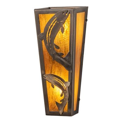 "5" Wide Leaping Trout Wall Sconce - Meyda Lighting 140840"