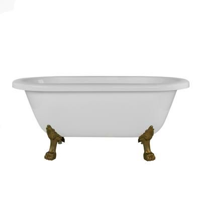 Randolph Morris Juniper Acrylic Double Ended Clawfoot Tub - No Faucet Drillings - Lion Paw Feet RMA60DE0WLPBB