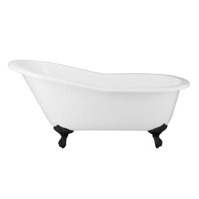 Randolph Morris Mila 67 Inch Vintage Cast Iron Slipper Clawfoot Tub - No Faucet Drillings RM67SL0MB