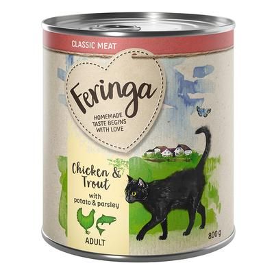6x800g Chicken, Trout, Potatoes Feringa Wet Cat Food