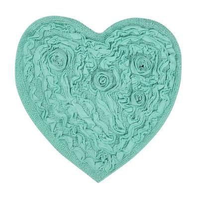 Bell Flower Bath Rug Collection by Home Weavers Inc in Turquoise (Size 25" X 25")