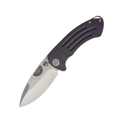 Medford Theseus S35VN Framelock Folding Knife 3.5" tumbled finish S35VN stainless drop point bla Purple anodized titanium handle MK040STQ-02AN