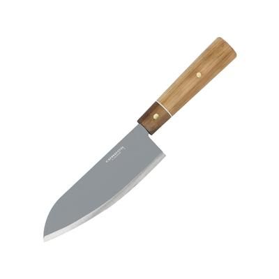 Condor Tool and Knife Kondoru Santoku Knife Kitchen Knives 11.5in Overall 6.25in Blasted Satin 1095Hc Steel Blade Hickory And Walnut CTK5000-6.5