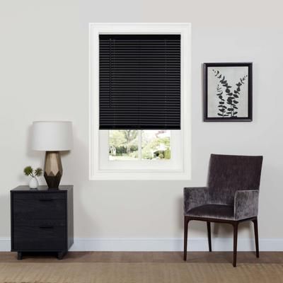 Wide Width Cordless Gii Deluxe Sundown Room Darkening Mini Blind by Achim Home Décor in Black (Size 39" W 64" L)