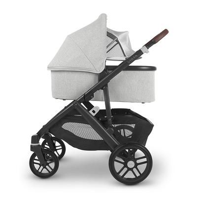 UPPAbaby Vista V2 Single-to-Double Stroller - Anthony (White and Grey Chenille / Carbon / Chestnut L