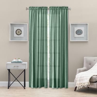 Wide Width Portland Tailored Panel by Ellis Curtains in Spa (Size 48" W 63" L)