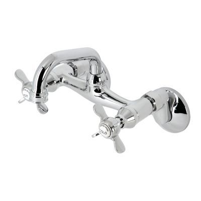 Kingston Brass KS112C Two-Handle Wall Mount Bar Faucet, Polished Chrome - Kingston Brass KS112C