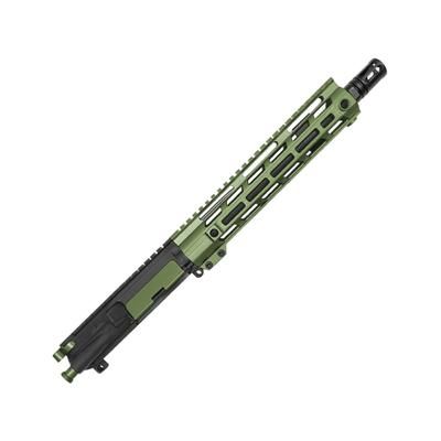 XTS Complete Upper Receiver w/o BCG AR-15 300 BO 19.5in 10.5in Pistol 1-8 Twist 5/8x24 Thread M-LOK Bird Cage Black Nitride Finish OD Green