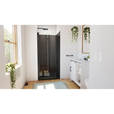Dreamline DreamLine Aqua-Q Fold 32 inch D x 32 inch W x 78 3/4 inch H Frameless Bi-fold Shower Door in Matte Black, Shower Base, and Wall Kit in Black DL-6527QC-88-09