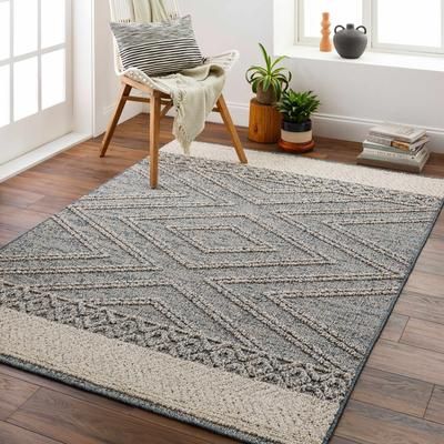 Areli 5' x 7' Modern Blue/Light Gray/Mustard/Tan/Taupe/Brown/Dark Red/LightGray/Light Gray Outdoor Area Rug - Boutique Rugs