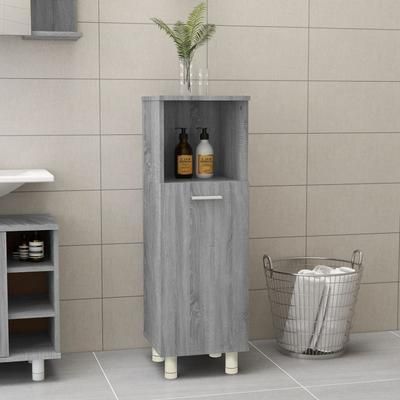 vidaXL Armadietto Bagno Grigio Sonoma 30x30x95 cm in Legno Multistrato