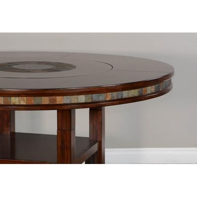 "Santa Fe Dark Chocolate 60"R Table w/ Lazy Susan - Sunny Designs 1225DC2"