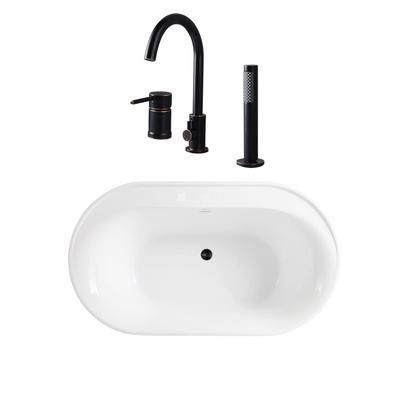 Randolph Morris Speare 60 Inch Acrylic Double Ended Freestanding Tub Package RMBP104-60-ORBF