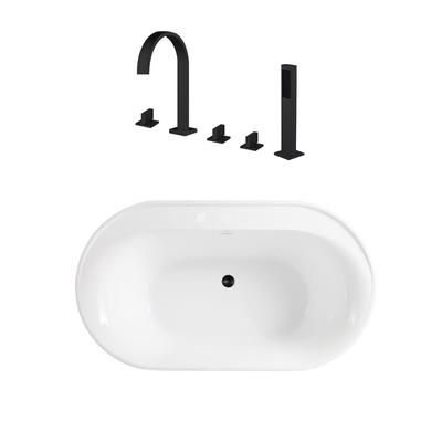 Randolph Morris Speare 66 Inch Acrylic Double Ended Freestanding Tub Package RMBP104-66-MBF4