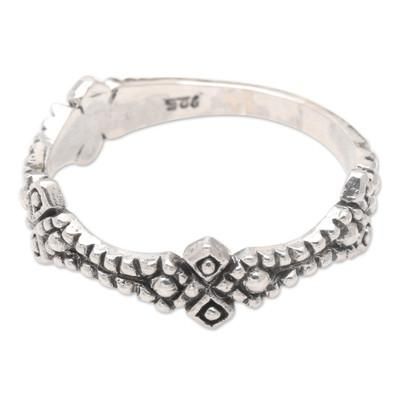 Winds of Rain,'Artisan Crafted Sterling Silver Band Ring from Bali'