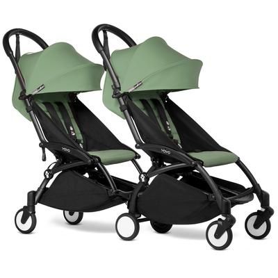 Babyzen YOYO Connect Double Stroller 6+ / 6+ Bundle - Black / Peppermint