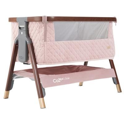 Tutti Bambini CoZee Luxe Bedside Crib - Walnut / Blush
