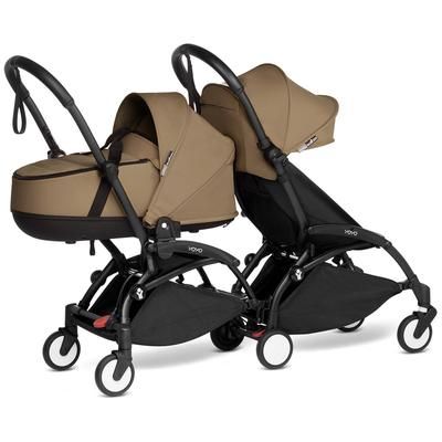 Babyzen YOYO Connect Double Stroller Bassinet / 6+ Bundle - Black / Toffee